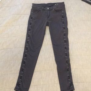 Blank NYC grey jeans with black side stiching